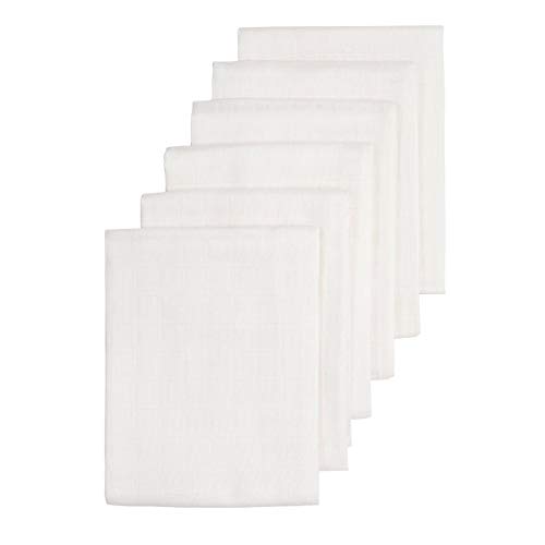 Meyco Baby Musselin Mullwindeln - Uni White - 70x70cm - 6er Pack