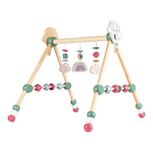 solini Spieltrapez Wolke, höhenverstellbar, Spielbogen für Babys, bunte Tiere, Ringe u. Kugeln,...