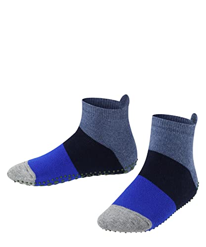 FALKE Unisex Kinder Hausschuh-Socken Colour Block K HP Baumwolle rutschhemmende Noppen 1 Paar, Blau...