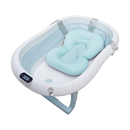 Faltbare Babybadewanne mit rutschfestem Badekissen/Badewanne mit Thermometer zur Kontrolle der...
