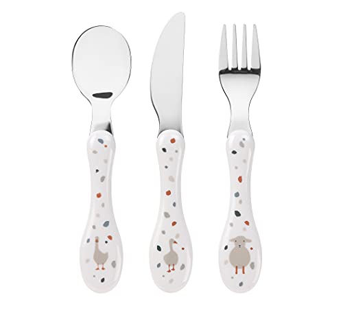 LÄSSIG Kinderbesteck Set 3-teilig Löffel Gabel Messer Edelstahl Kunststoffgriff/Cutlery 3 pcs Tiny...