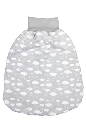 TupTam Baby Unisex Strampelsack mit breitem Bund Wattiert, Farbe: Wolken Grau, Größe: 0-6 Monate