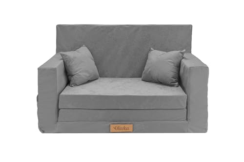 Flumi Personalisierte Kindercouch Kinder Sessel Sofa Schlafsofa jugendzimmer mit Gravur KINDERNAME...