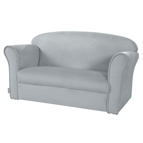 roba Kindersofa Lil Sofa mit Armlehnen für Mädchen und Jungen - Bequeme Kindercouch - Samtstoff...