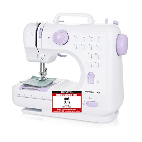 Emerio Nähmaschine für Kinder und Anfänger, SEW-121820, 12 Stichmuster, Mini mit Fußpedal, Strom...