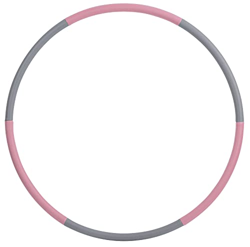 Schildkröt Fitness-Hoop, Hula-Hoop Ring, 90cm Durchmesser, 0,8kg, Grau-Rosa, in 4-Farb Karton,...