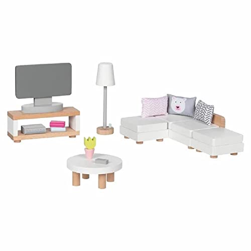 goki 51494 - Puppenmöbel Style, Wohnzimmer - Wohnzimmerausstattung für das Puppenhaus,...