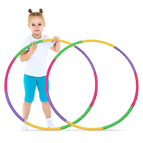 Aoreun Hula Hoop Reifen Kinder, 2 Stück 8 Abschnitte teilbarer Hullahub-Reifen Children's Fitness...