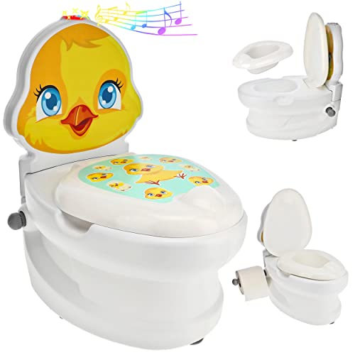 alles-meine.de GmbH Kindertoilette/Töpfchen Spülgeräusch + Licht Ente mit Wasserspülung Sound -...