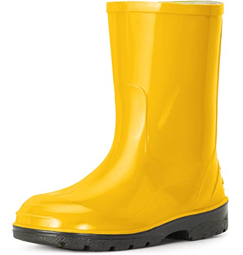 Ladeheid Gummistiefel Kinder Hohe wasserdichte Regenstiefel für Jungen und Mädchen LA-939 (Gelb,...