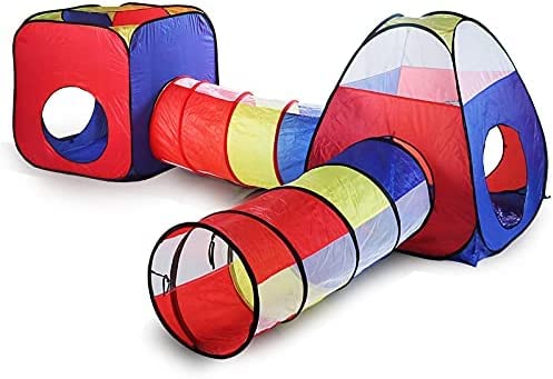 Revivoer 4 in 1 Spielzelt Kinderzelt,Baby Spielzelt Mit Tunnel,für Zuhause & im Garten | Tasche |...