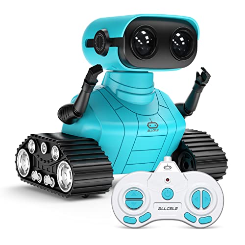ALLCELE Roboter Kinder Spielzeug, Wiederaufladbares Ferngesteuertes, mit LED-Augen Musik und...