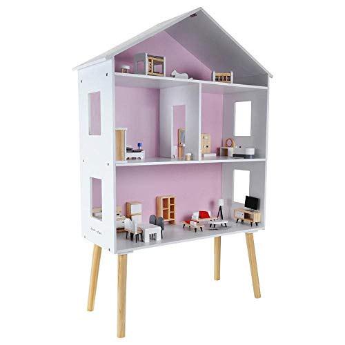 Bandits and Angels - Puppenhaus Modern Villa aus Holz mit 47 Möbeln (Höhe 115 cm)