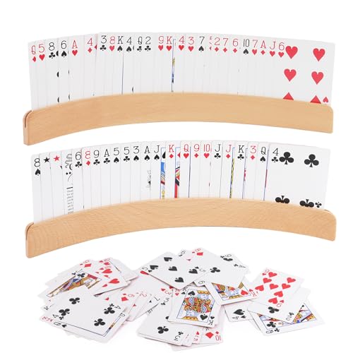 MXTIMWAN 2 Stück Kartenhalter Kinder, Spielkartenständer aus Holz 34cm, Kartenhalter Kinder...