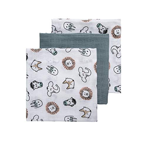 Meyco Baby Musselin Mullwindeln - Animal Multicolour - 70x70cm - 3er Pack