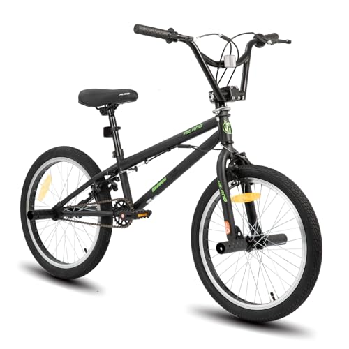 Hiland 20 Zoll BMX, 360° Rotor-System, Freestyle, 4 Stahl Pegs, Kettenschutz, Freilauf Schwarz...