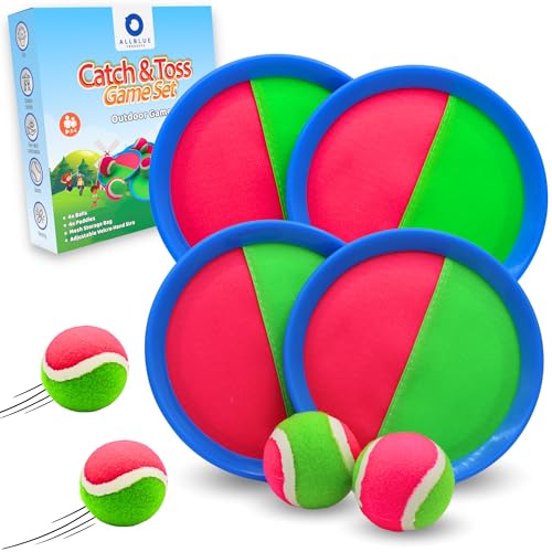 Outdoor Klettballspiel für Kinder - Wurfspiel-Set für 4 - Kinderfreundliches Ballspiel - Robustes...