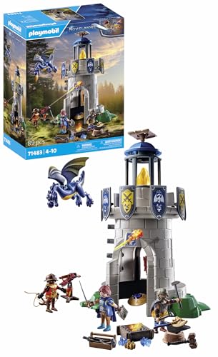 PLAYMOBIL Novelmore 71483 Ritterturm mit Schmied und Drache, spannender Kampf zwischen den...