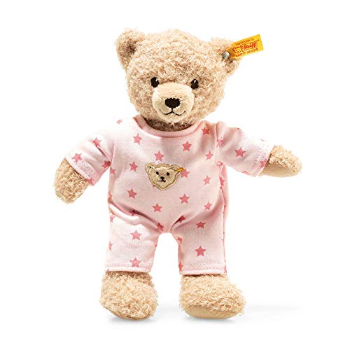Steiff Teddy and Me Teddybär Mädchen Baby mit Schlafanzug 25 cm, Teddy Bär mit rosa Schlafanzug,...
