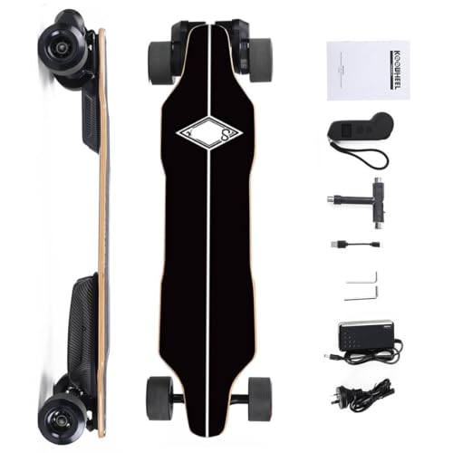 Elektro Longboard Skateboard mit PU-Rad, 1000W Dual-Motor, Maximale Belastung 130KG, Wasserdicht,...