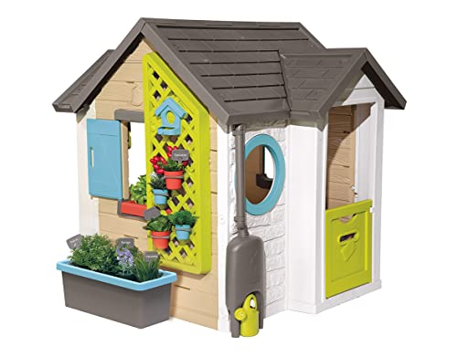 Smoby - Gartenhaus - Spielhaus für drinnen und draußen, mit kleiner Eingangstür und Fenstern,...
