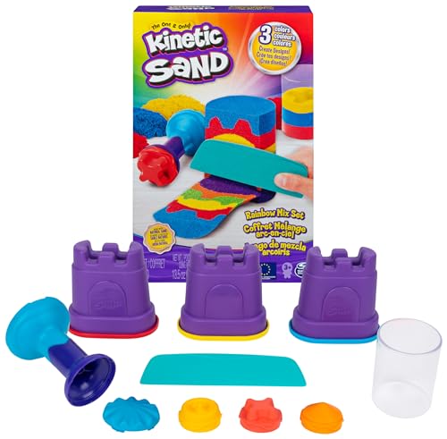 Kinetic Sand Regenbogen Mix Set - mit 383 g original magischem kinetischem Sand aus Schweden in 3...