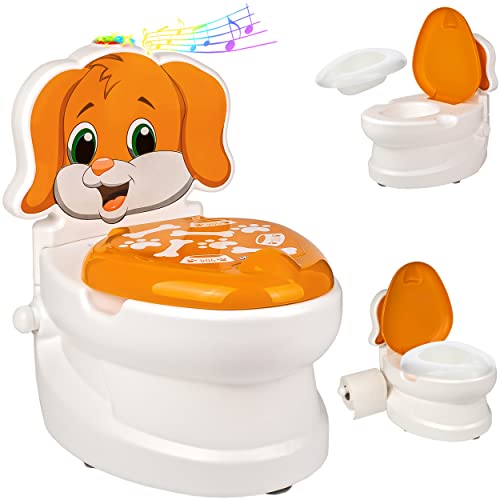 alles-meine.de GmbH Kindertoilette/Töpfchen Spülgeräusch + Licht Hund mit Wasserspülung Sound -...