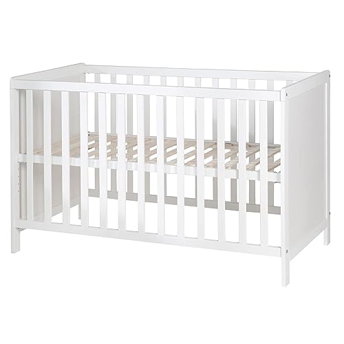 roba 2 in 1 Babybett 60 x 120 cm - Gitterbett & Beistellbett 6-fach Höhenverstellbar - 5...