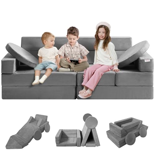 VEVOR Spielsofa Kindersofa, 15 in 1 Kindersofa aus Schaumstoff, Matratze Multifunktional Spieltisch...