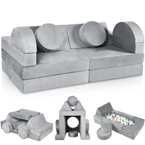 Kindercouch Kindersofa, 16-Teilige Modulare Kinderspielcouch 500+ DIY Kreative Kleinkindcouch, Frei...