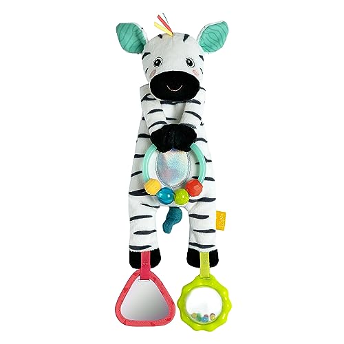 Fehn Spielzeug Baby Bean Bag Zebra - Motorikspielzeug mit Perlenring - Spieltier mit Greif Elementen...