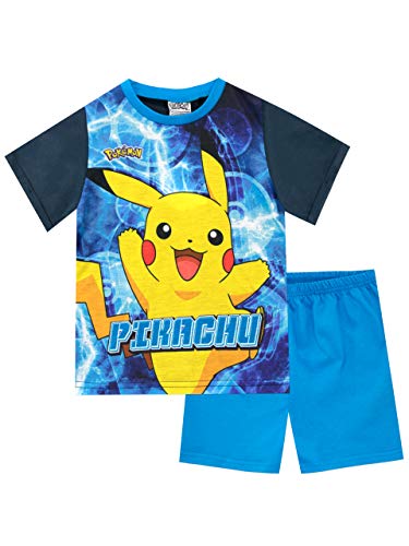 Pokemon Schlafanzug Jungen | Pikachu Pyjama Kurz Blau 140
