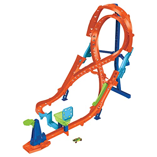 Hot Wheels - Trackset mit 1 Fahrzeug, Rennstrecke mit 8er-Kurve für Stunt- und Rennaction, lässt...