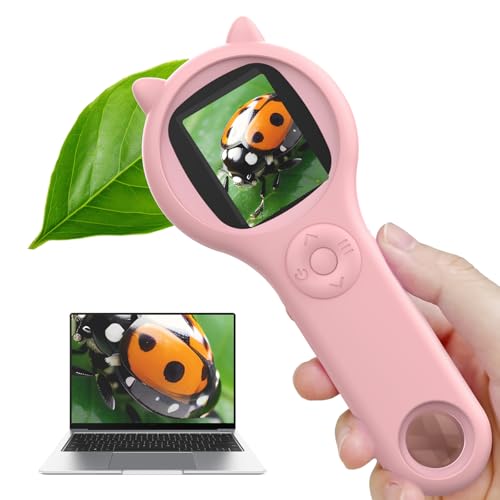 Ashfly Handheld mikroskop für Kinder, 2,0' IPS-Bildschirm 200X tragbares Taschenmikroskop für...