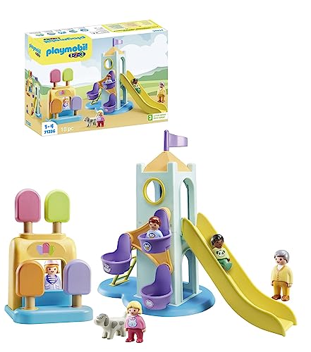 PLAYMOBIL 1.2.3: 71326 Erlebnisturm mit Eisstand, Lernspielzeug für Kleinkinder, Spielzeug für...