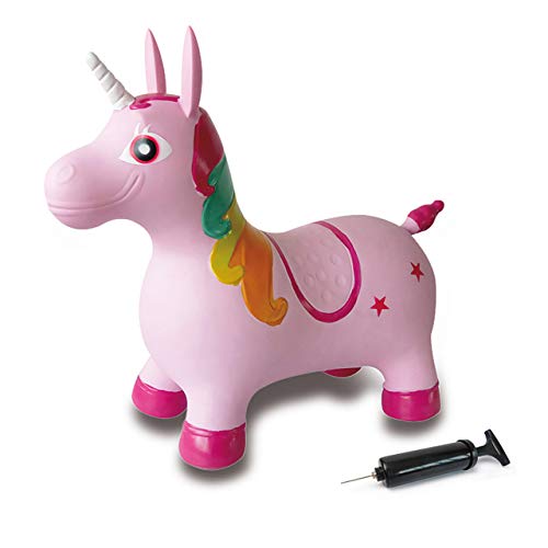 JAMARA 460316 - Hüpftier Einhorn mit Pumpe - BPA-Frei, belastbar bis 50kg, fördert...