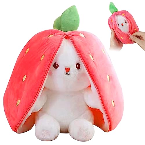 TOGETDREAM Osterhase Plüschtier, 25CM Karotte Erdbeer Kuscheltier Kawaii Hase Stofftier Hasen...