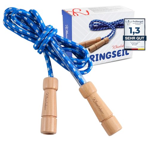 KLEINTOBER I premium Springseil Kinder I Hüpfseil Set I Seil mit Mitteverstärker I 220cm I...