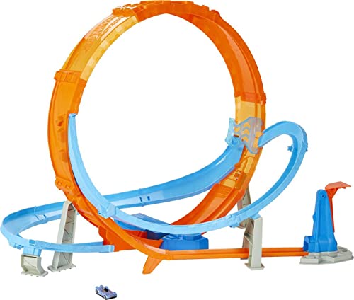 Hot Wheels HCB00 - Riesen Looping Crash Trackset mit ca. 70 cm breitem Looping und 1 Fahrzeug,...