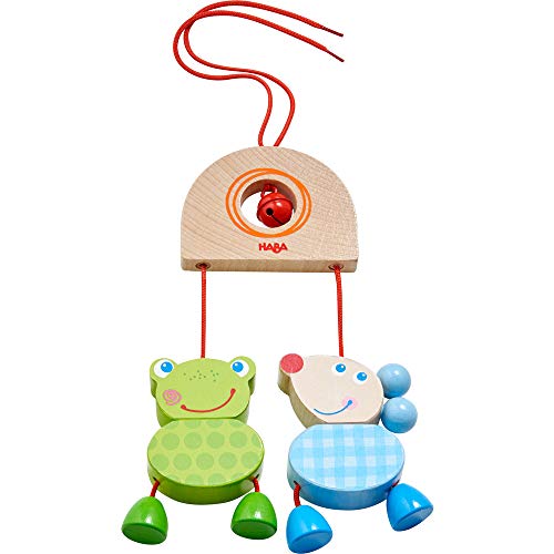 HABA 305232 - Hängefigur Zappelduo, Babyspielzeug für Babyschale, Spieltrainer, Kinderbett und...