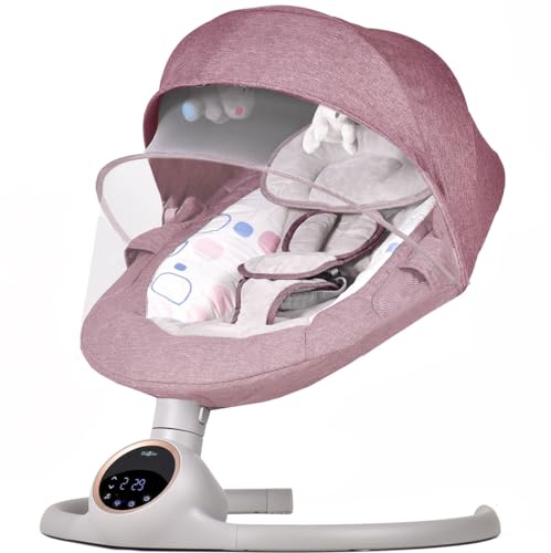 BEBE2LUXE ALPHA Babywippe, Elektrische Babyschaukel mit Musik, Nutzbar ab der Geburt bis ca. 6...