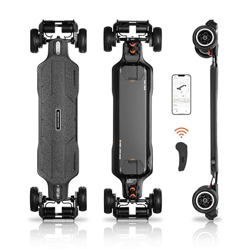 Exway Atlas Carbon-4WD Fibre Off-Road Elektro-Skateboard mit Fernbedienung, Höchstgeschwindigkeit...