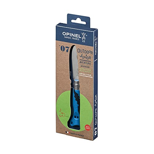 Opinel Outdoor Junior - rostfrei - blauer Kunststoffgriff - Spitze abgerundet - Virobloc...