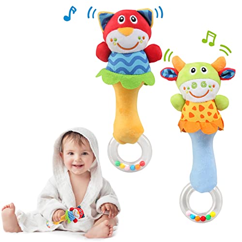 LEADSTAR Baby Rassel, Greifling Baby Spielzeug Babyrassel Babyspielzeug Sensorisches...