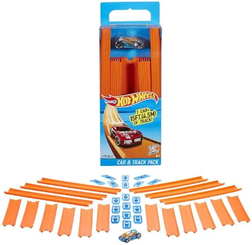 Hot Wheels Bahn Track Builder, Trackteile & Verbindungsstücke (36 Teile) für Autorennbahnen der...