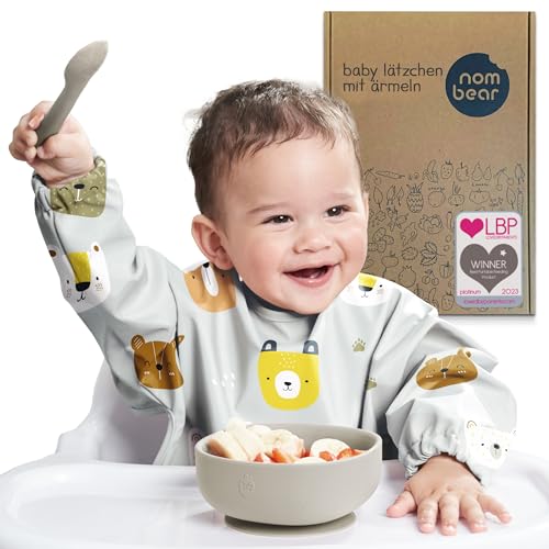 Nombear ® Lätzchen für Baby mit Ärmel - Abwaschbare Lätzchen mit Ärmeln, Wasserdichtes Baby...