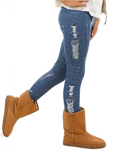 Dykmod Mädchen Warm Thermo Leggings Leggins Winter Muster Jeans Optik 116-158, Jeans-optik, 152