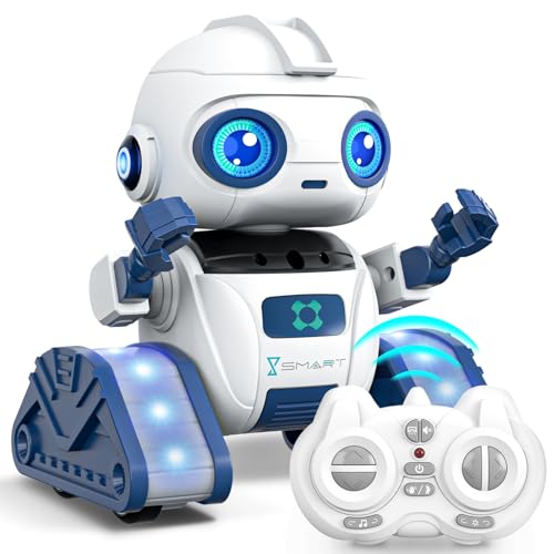 Ophy Roboter Kinder Spielzeug, wiederaufladbar und projizierbar, RC-Roboter mit LED-Augen und Musik,...