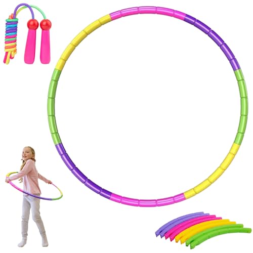 ZCOINS Hula Hoop Springseil Set für Kinder ab 4 Jahren, zusammengebauter Hula Hoop Reifen Kinder...