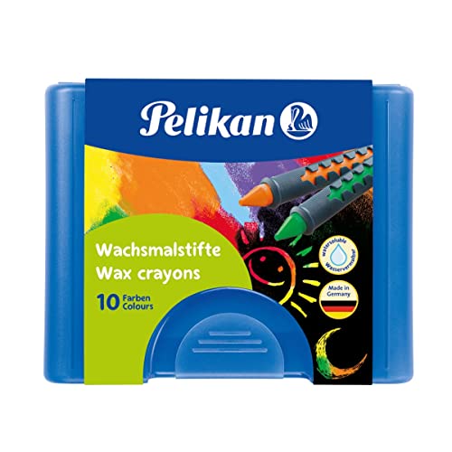 Pelikan 2056075 723155 - Wachsmalstifte 655 / 10 in einer Schiebehülse, wasservermalbar (1 x Box,...